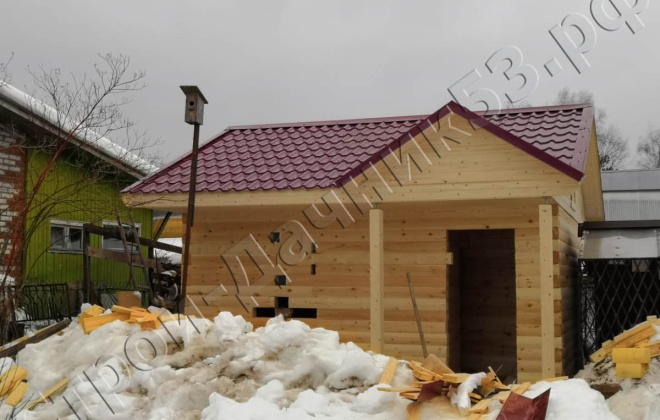3 брусовая баня 4×5, 20 м², московская область, павло-посадский район, деревня васютино (2)